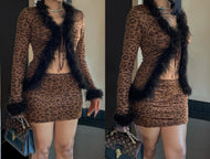 Cheetah Skirt Set