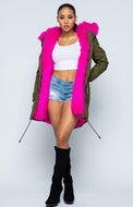 Fuchsia Fur Coat